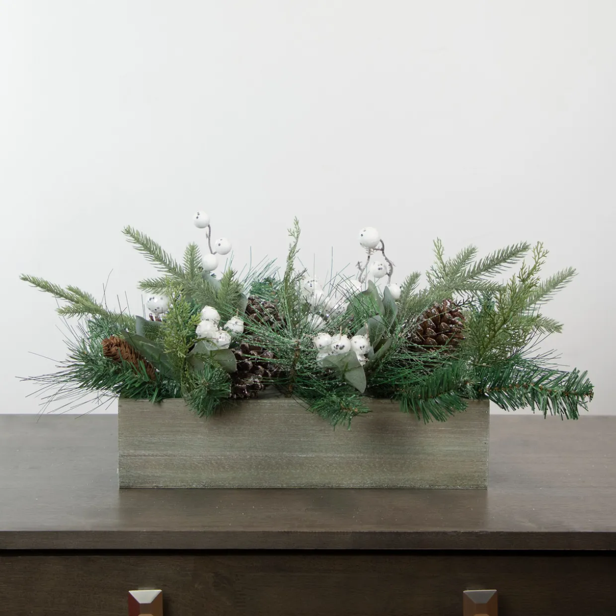 Mixed Pine with Pine Cones and Berries Christmas Floral Arrangement - 20"