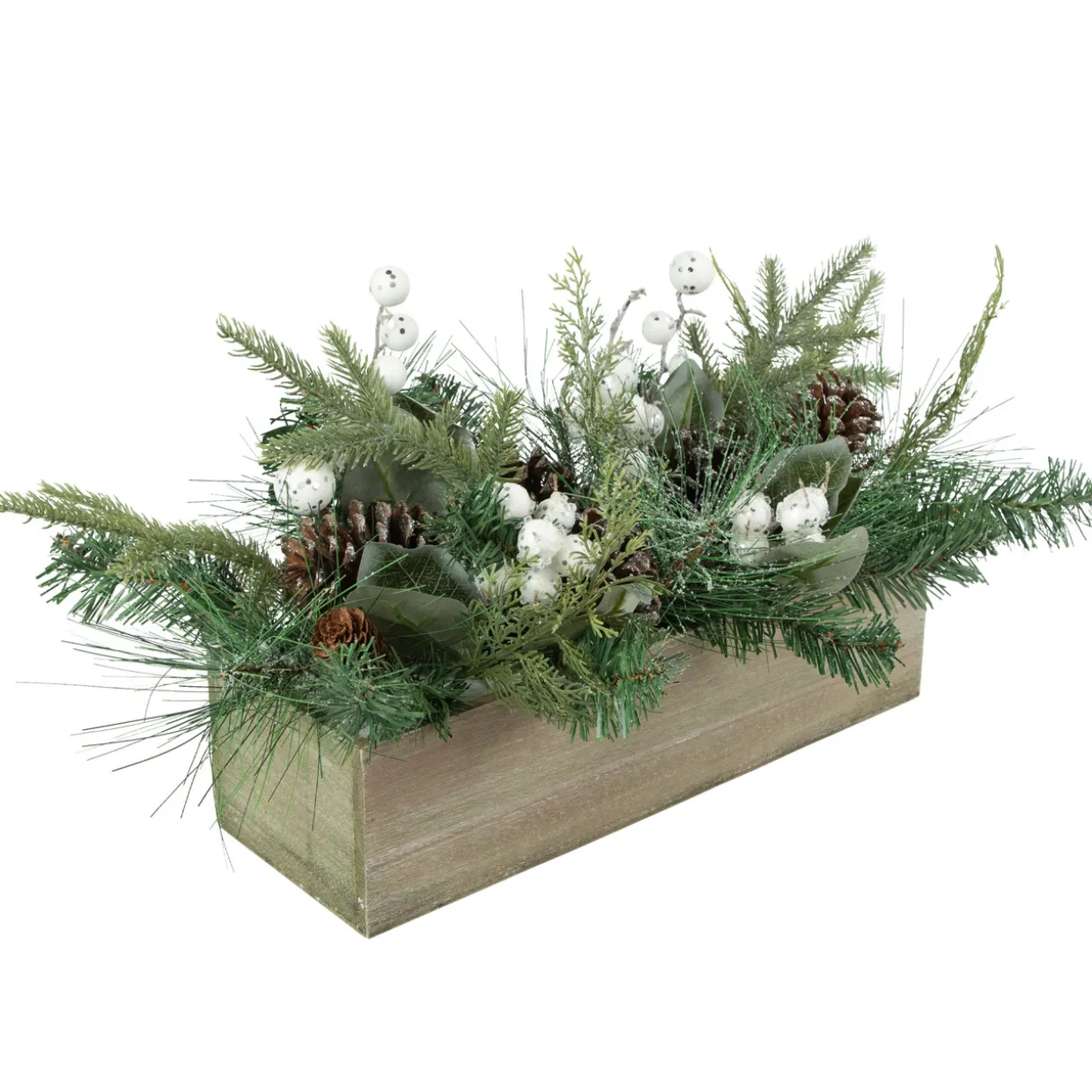 Mixed Pine with Pine Cones and Berries Christmas Floral Arrangement - 20"