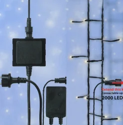 8-Mode LED Starter Kit with 2 Sets of Warm White Micro Rice Christmas Lights - Black Wire