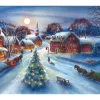 Moonlit Sleighride Winter Scene Wall Decor Art Print