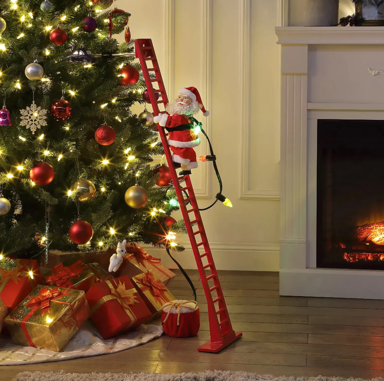 Mr. Christmas Animated and Musical Climbing Santa with Light Strand