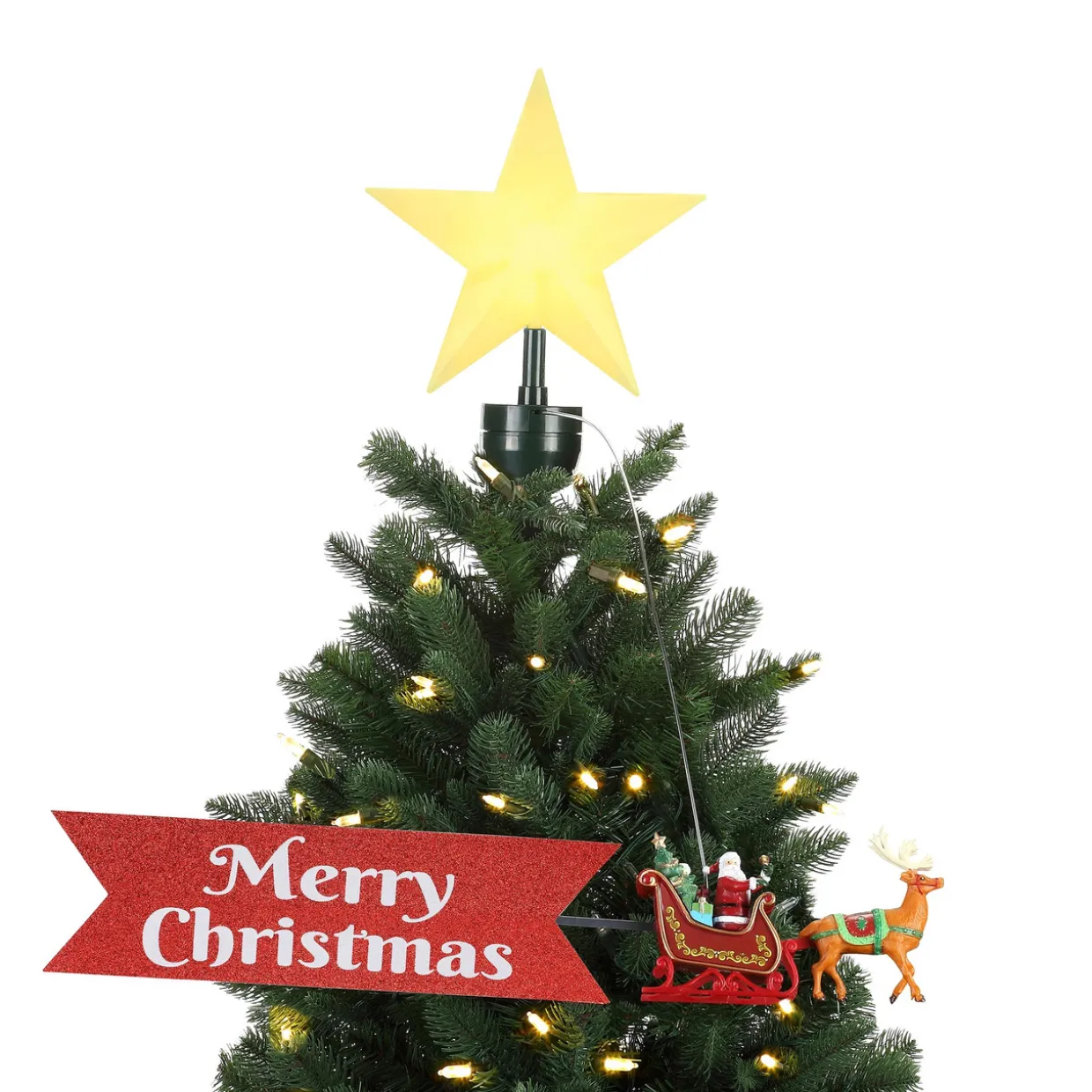 Mr. Christmas Santa's Sleigh Animated Tree Topper