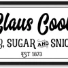 Mrs Claus Cookie Company 9.5" x 25.5" Framed Christmas Wall Decor Art Print Sign Poster in a Black Wooden Frame with UV Acrylic and Hangers