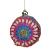 Multi-Color Knit Christmas Disc Ornament 4" (100mm)