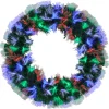 Multi-Function Color Changing Fiber Optic Artificial Pine Christmas Wreath - 24"