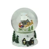 Musical and Animated Santa and Reindeer Rotating Christmas Water Globe - 6.75"