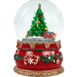 Musical Christmas Tree and Train Water Globe - 5.5