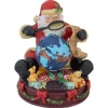 Musical Santa Claus Checking His List with a World Globe Christmas Figure - 5.75"