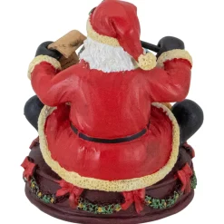 Musical Santa Claus Checking His List with a World Globe Christmas Figure - 5.75