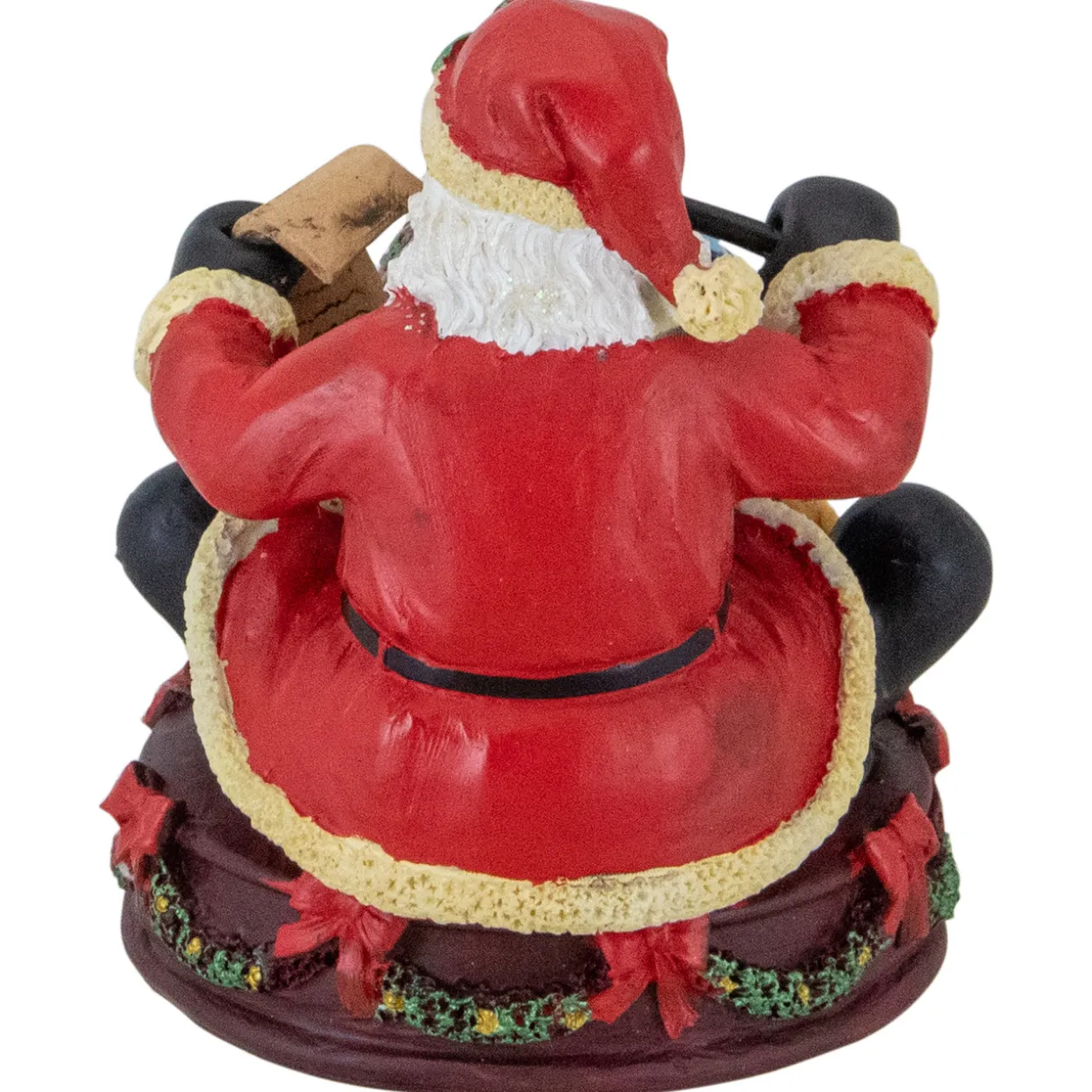 Musical Santa Claus Checking His List with a World Globe Christmas Figure - 5.75"