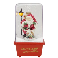 Musical Santa Claus Christmas Glittering Snow Dome - 11.5"