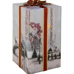 Musical Santa Lighted Snowing Gift Box with Ribbon Christmas Decoration - 12