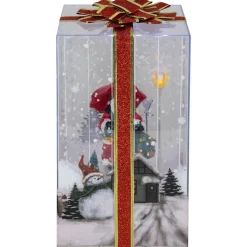 Musical Santa Lighted Snowing Gift Box with Ribbon Christmas Decoration - 12