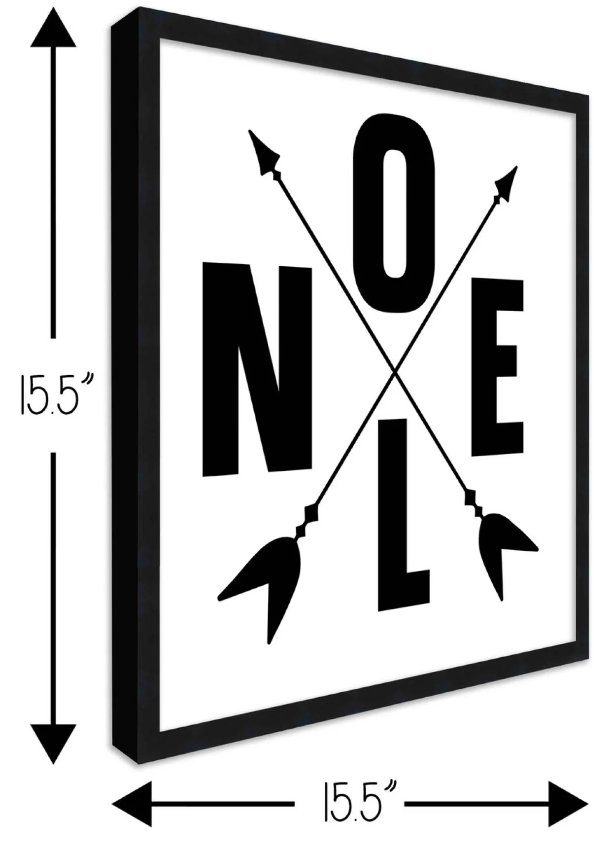 Noel Campsite Compass 15.5" x 15.5" Framed Christmas Wall Decor Art Print Sign Poster in a Black Wooden Frame with UV Acrylic and Hangers