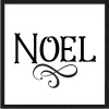 Noel Vintage 15.5" x 15.5" Framed Christmas Wall Decor Art Print Sign Poster in a Black Wooden Frame with UV Acrylic and Hangers