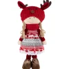 Nordic Girl with Moose Antler Hat Christmas Figure - 17" - Red and White