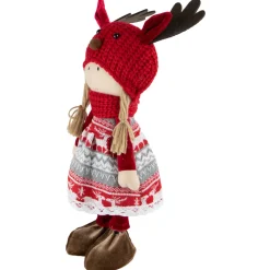 Nordic Girl with Moose Antler Hat Christmas Figure - 17