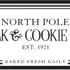 North Pole Milk and Cookie Company 11.5" x 21.5" Framed Christmas Wall Decor Sign Poster in a Black Wooden Frame with UV Acrylic and Hangers