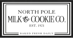 North Pole Milk and Cookie Company 11.5" x 21.5" Framed Christmas Wall Decor Sign Poster in a Black Wooden Frame with UV Acrylic and Hangers