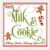 North Pole Milk and Cookie Co 9.5" x 9.5" Framed Christmas Wall Decor Art Print Sign Poster in a Natural Wooden Frame with UV Acrylic and Hangers