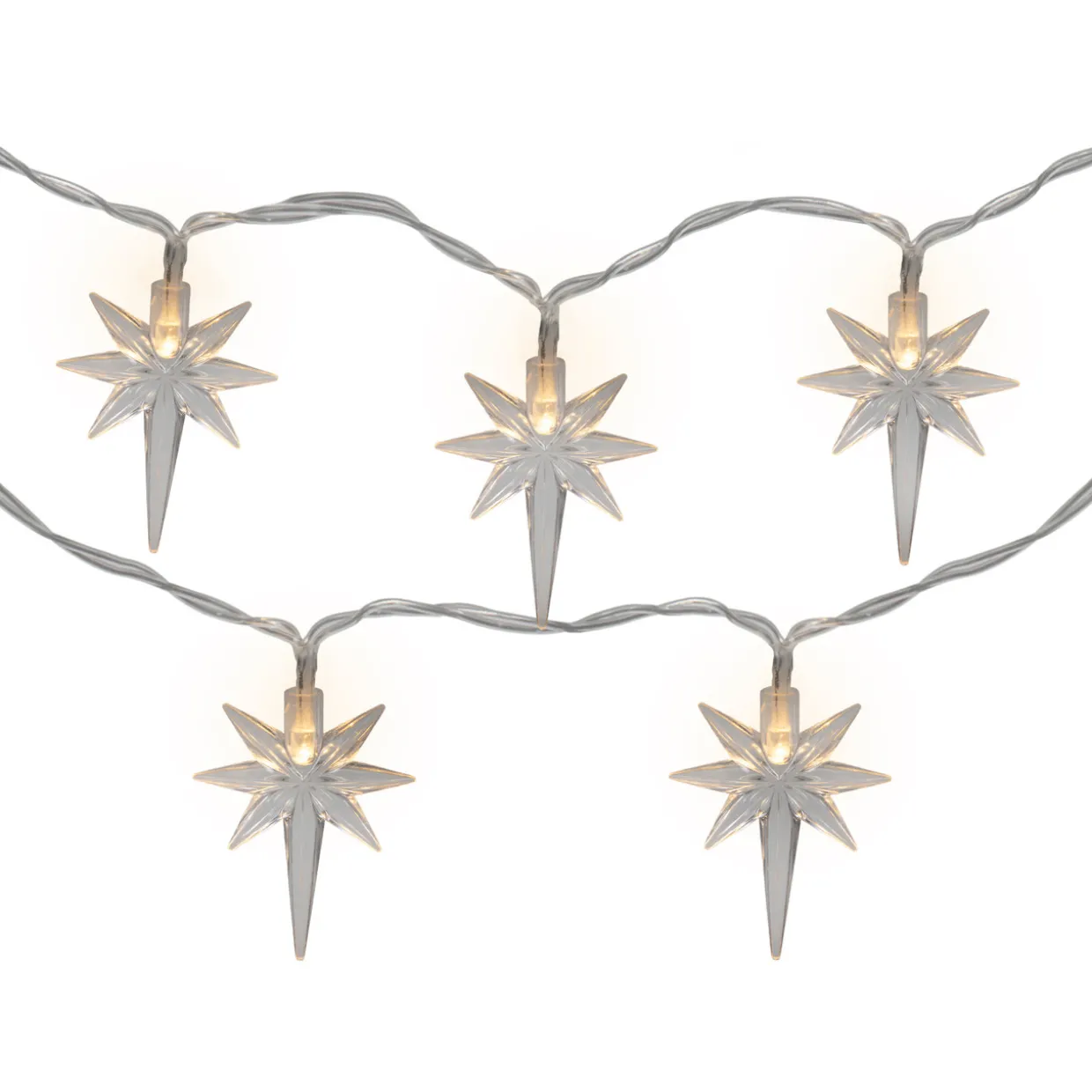 North Star Christmas Light Set - Warm White LED - 3' - Clear Wire - 10ct