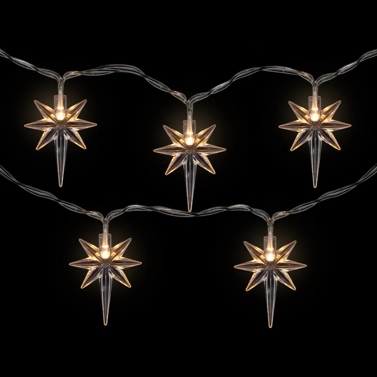 North Star Christmas Light Set - Warm White LED - 3' - Clear Wire - 10ct