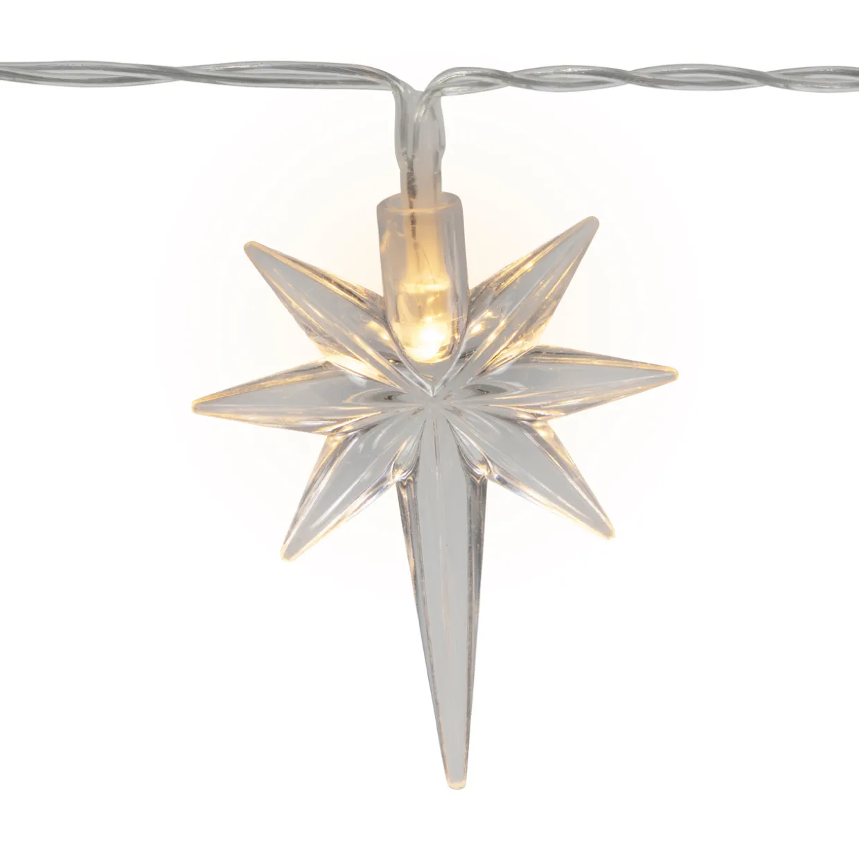 North Star Christmas Light Set - Warm White LED - 3' - Clear Wire - 10ct