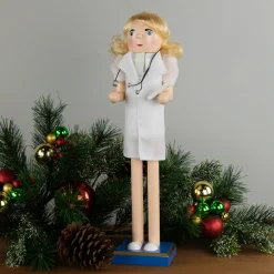Nurse with Stethoscope Wooden Christmas Nutcracker - 15"