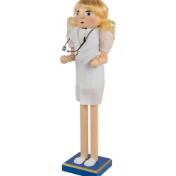 Nurse with Stethoscope Wooden Christmas Nutcracker - 15