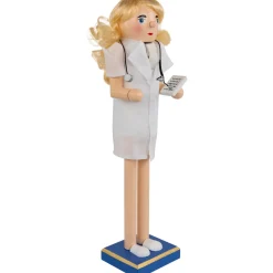 Nurse with Stethoscope Wooden Christmas Nutcracker - 15