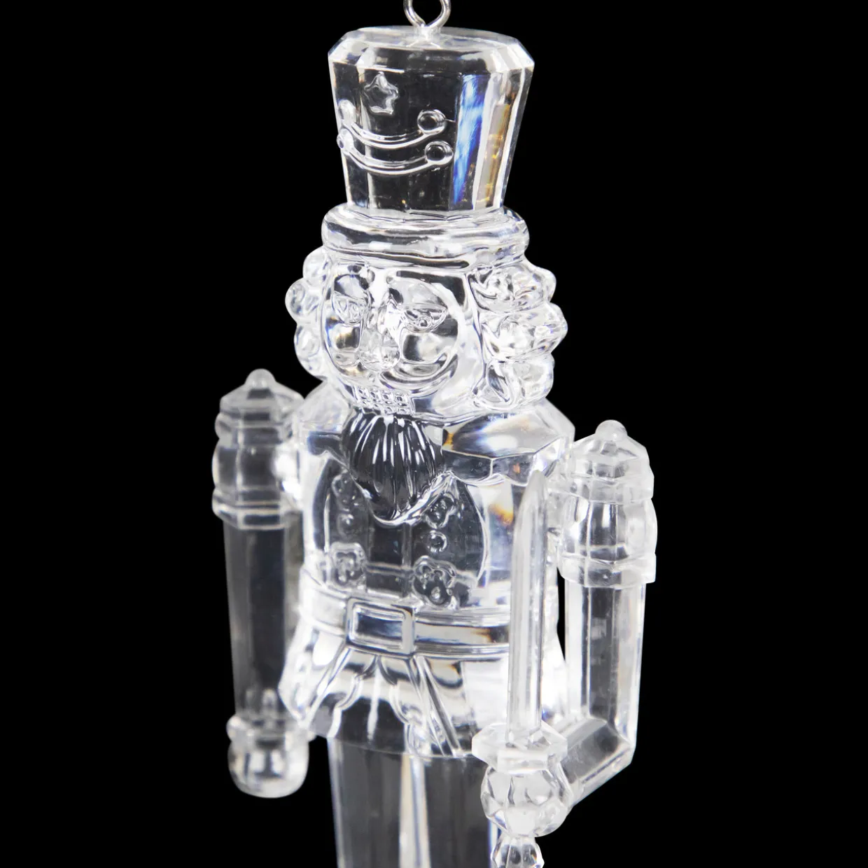 Nutcracker Soldier Acrylic Christmas Ornaments - 5" - Clear - Set of 3