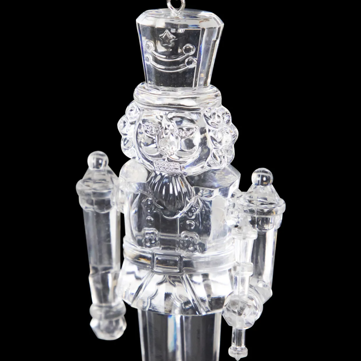 Nutcracker Soldier Acrylic Christmas Ornaments - 5" - Clear - Set of 3