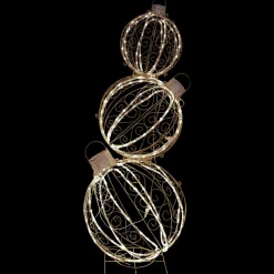 Open Design Stacked Christmas Ornaments Outdoor Decoration - 51" - Gold - Warm White