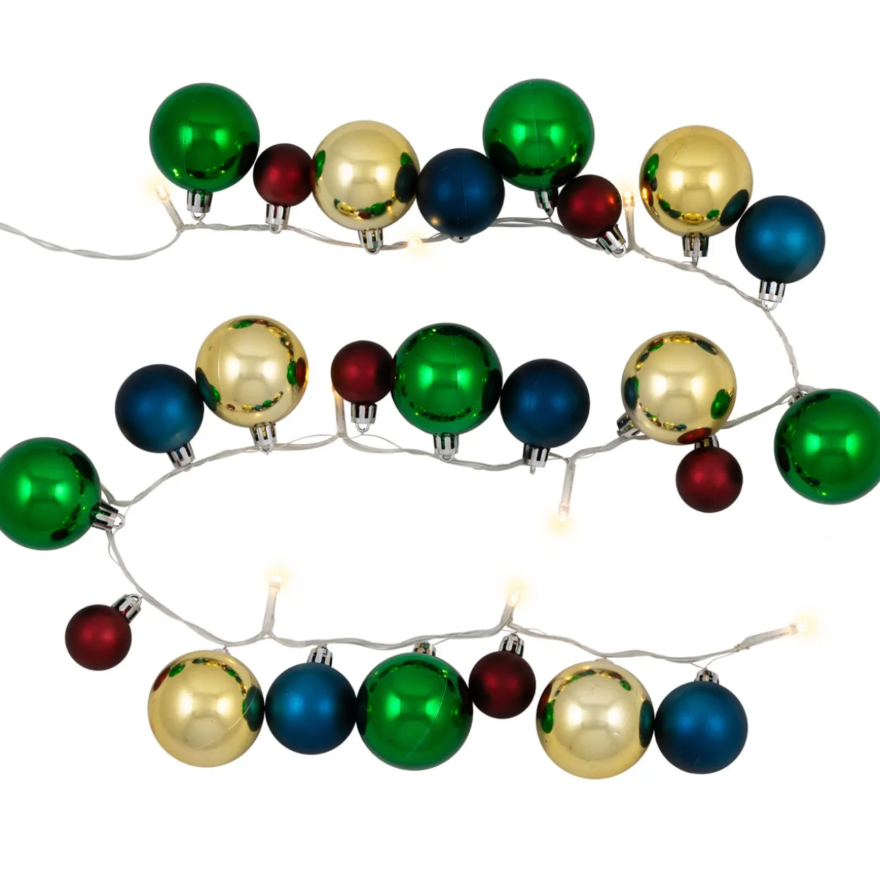 Ornament String Christmas Lights - Warm White LED - 3' Clear Wire - 10ct - Multi