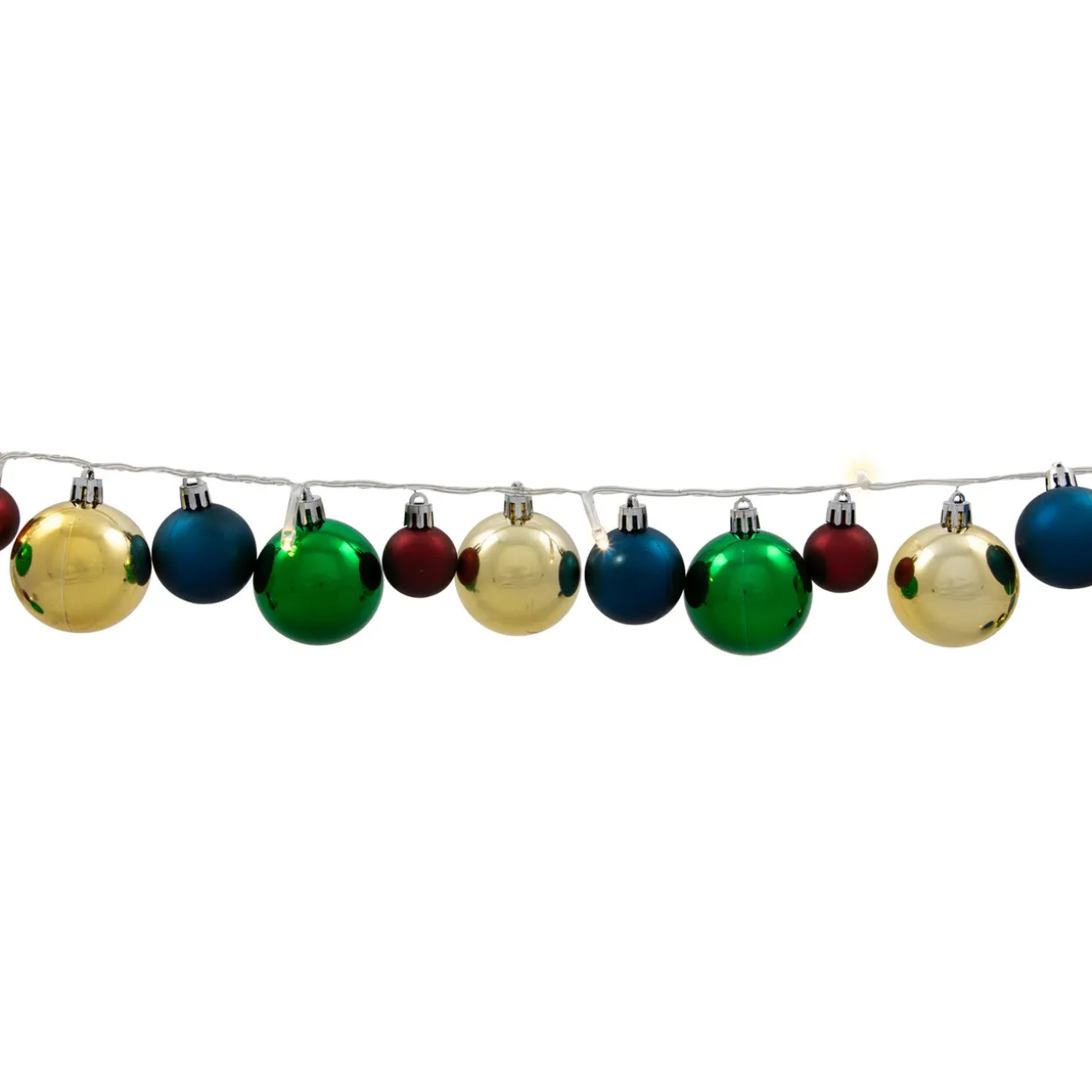 Ornament String Christmas Lights - Warm White LED - 3' Clear Wire - 10ct - Multi
