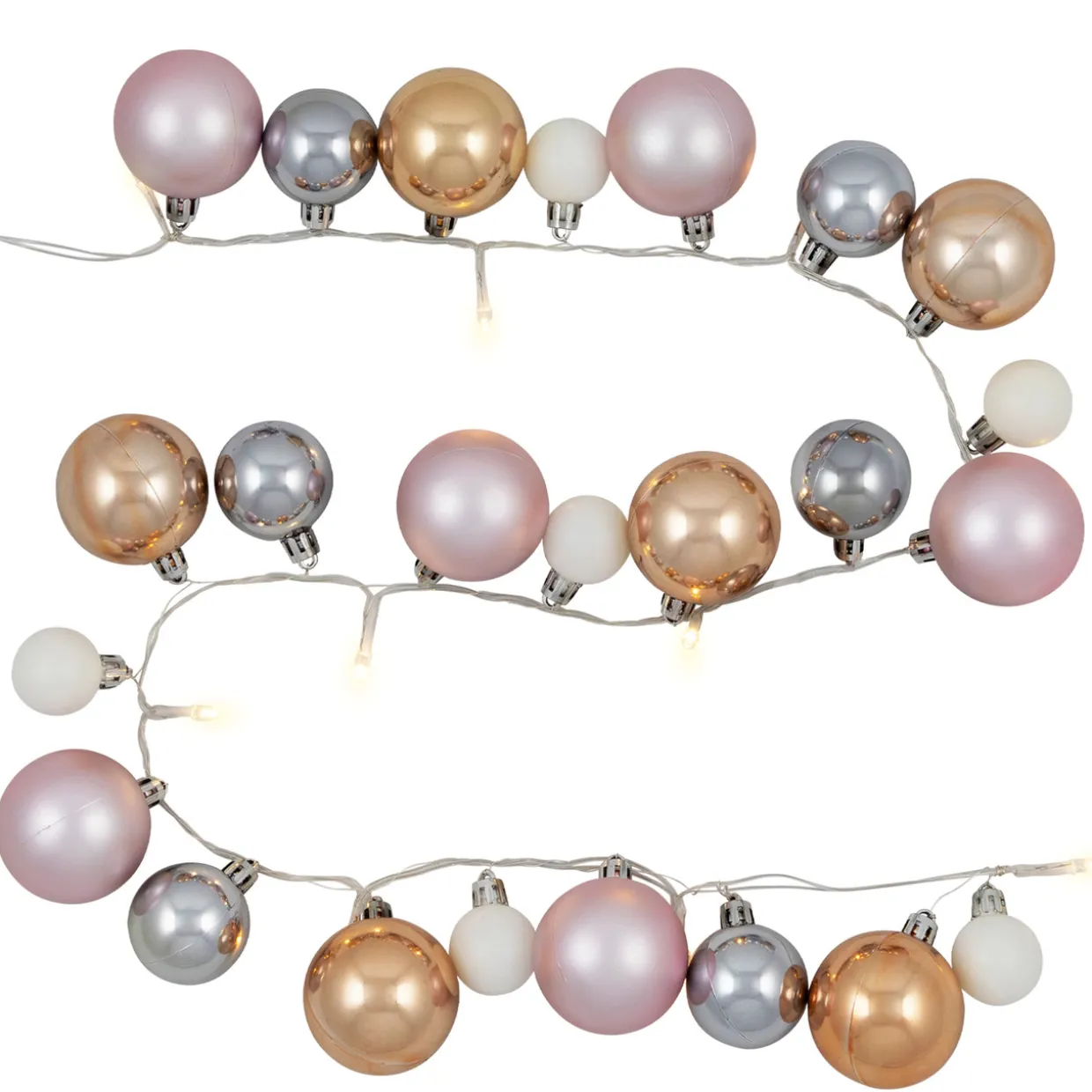 Ornament String Christmas Lights - Warm White LED - 3' Clear Wire - 10ct - Pink