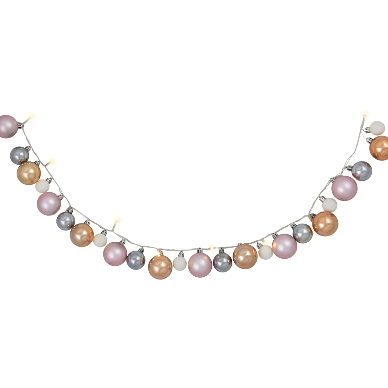 Ornament String Christmas Lights - Warm White LED - 3' Clear Wire - 10ct - Pink