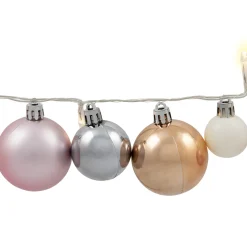 Ornament String Christmas Lights - Warm White LED - 3' Clear Wire - 10ct - Pink