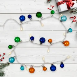 Ornament String Christmas Lights - Warm White LED - 3' Clear Wire - 10ct - Blue