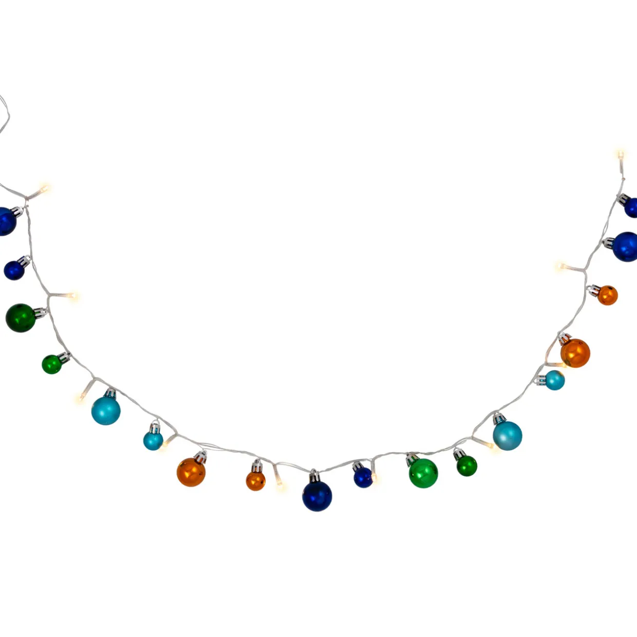 Ornament String Christmas Lights - Warm White LED - 3' Clear Wire - 10ct - Blue