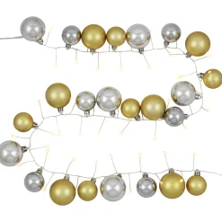 Ornament String Christmas Lights - Warm White - 3.75' Silver Wire - 50ct - Gold