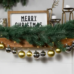 Ornament String Christmas Lights - Warm White - 3.75' Silver Wire - 50ct - Gold