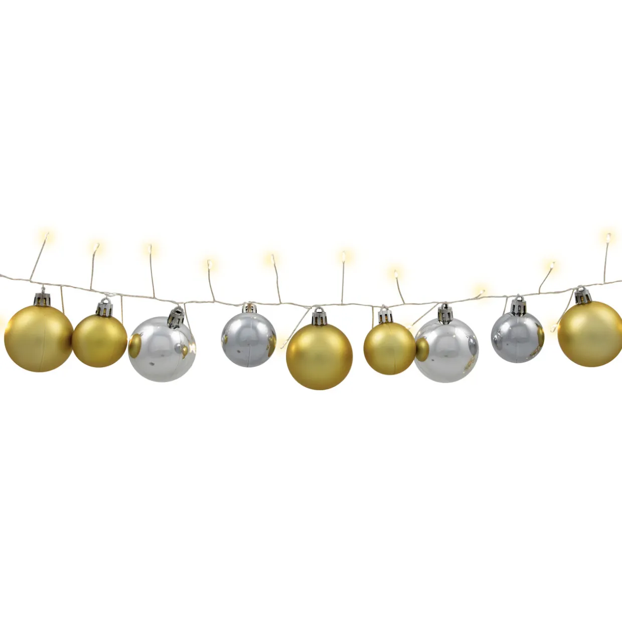 Ornament String Christmas Lights - Warm White - 3.75' Silver Wire - 50ct - Gold