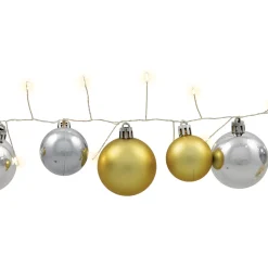Ornament String Christmas Lights - Warm White - 3.75' Silver Wire - 50ct - Gold