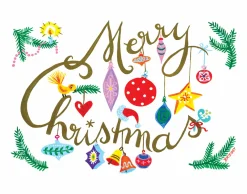 Ornaments Christmas Holiday Wall Decor Art Print