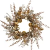Ornaments, Holly and Berries Artificial Christmas Wreath - 30" - Gold and Copper Tone