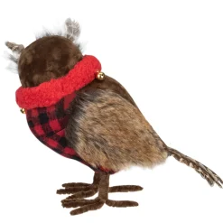 Owl with Buffalo Plaid Vest and Jingle BellsChristmas Figure - 10