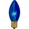 Pack of 4 Blue C9 Transparent Christmas Replacement Bulbs