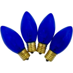 Pack of 4 Blue C9 Transparent Christmas Replacement Bulbs