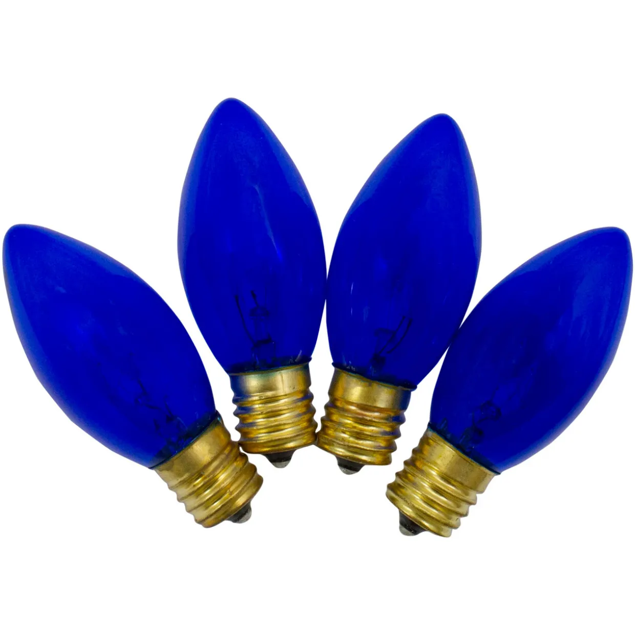 Pack of 4 Blue C9 Transparent Christmas Replacement Bulbs